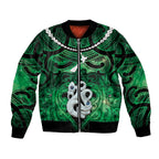 Personalised Maori Matariki Manaia Kakariki Bomber Jacket Maori Kowhaiwhai Pattern Galaxy