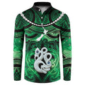 Personalised Maori Matariki Manaia Kakariki Button Sweatshirt Maori Kowhaiwhai Pattern Galaxy