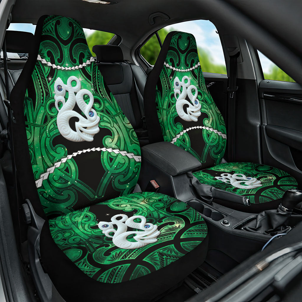 Maori Matariki Manaia Kakariki Car Seat Cover Maori Kowhaiwhai Pattern Galaxy