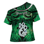 Personalised Maori Matariki Manaia Kakariki Cross Shoulder Shirt Maori Kowhaiwhai Pattern Galaxy