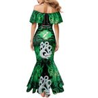 Personalised Maori Matariki Manaia Kakariki Family Matching Mermaid Dress and Hawaiian Shirt Maori Kowhaiwhai Pattern Galaxy