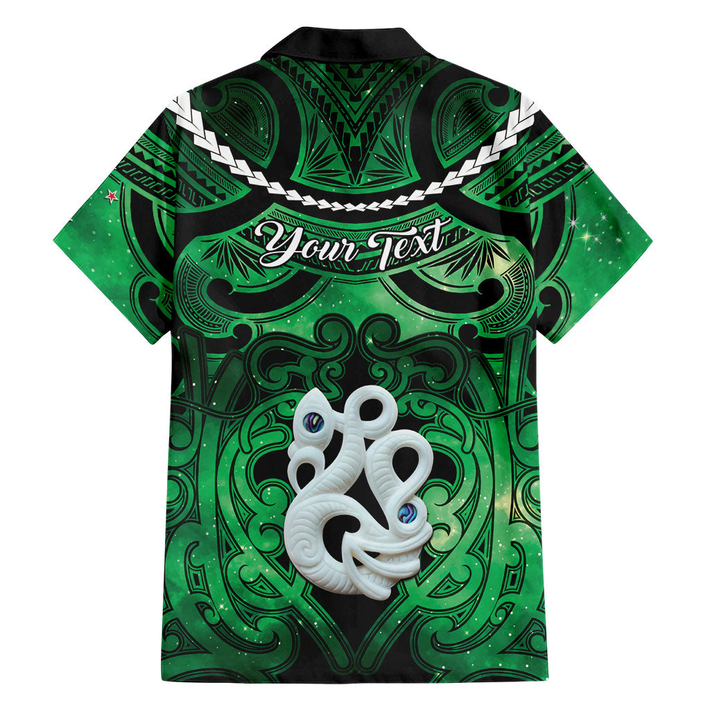 Personalised Maori Matariki Manaia Kakariki Family Matching Short Sleeve Bodycon Dress and Hawaiian Shirt Maori Kowhaiwhai Pattern Galaxy