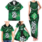Personalised Maori Matariki Manaia Kakariki Family Matching Tank Maxi Dress and Hawaiian Shirt Maori Kowhaiwhai Pattern Galaxy