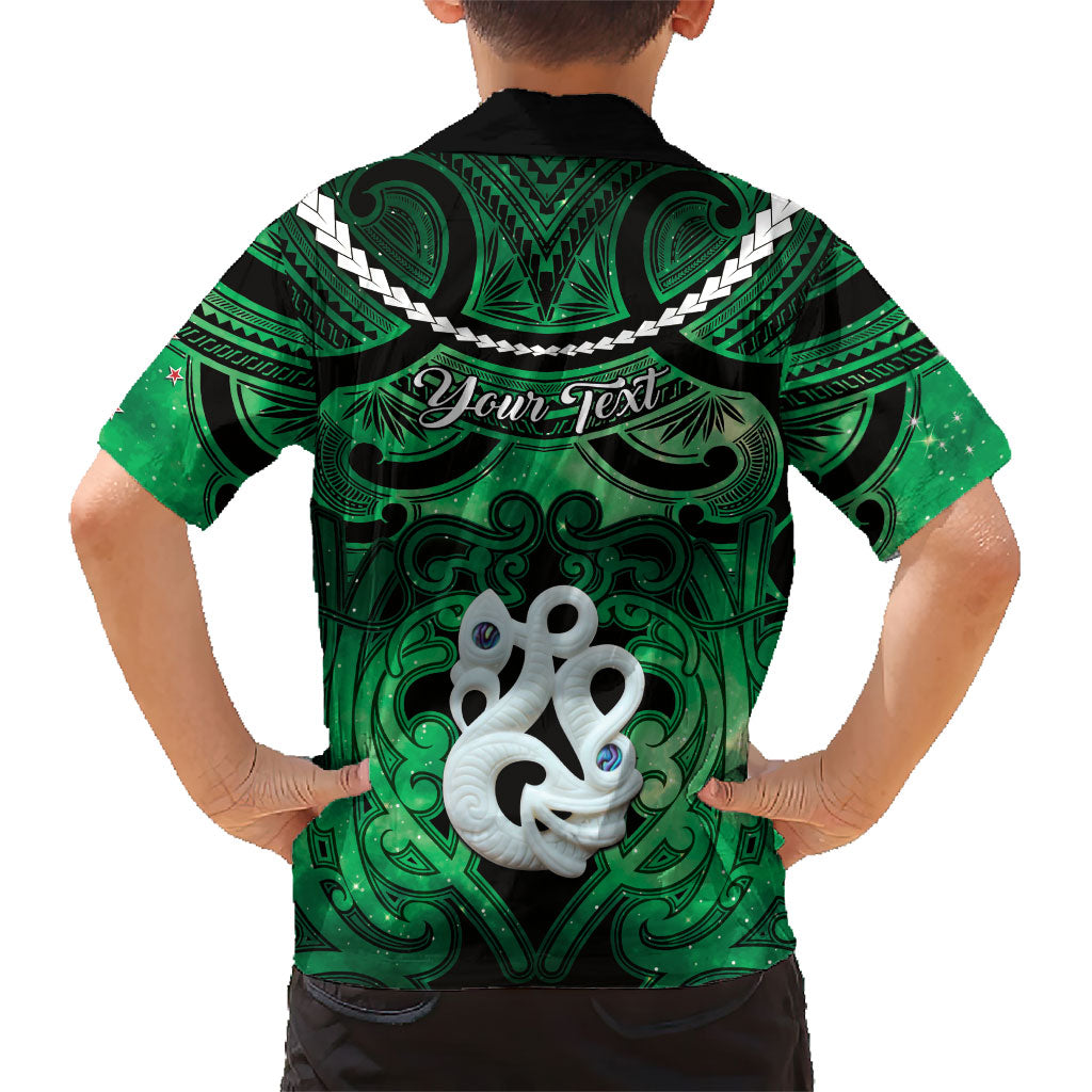 Personalised Maori Matariki Manaia Kakariki Family Matching Tank Maxi Dress and Hawaiian Shirt Maori Kowhaiwhai Pattern Galaxy