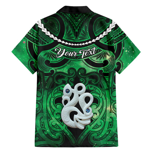 Personalised Maori Matariki Manaia Kakariki Hawaiian Shirt Maori Kowhaiwhai Pattern Galaxy