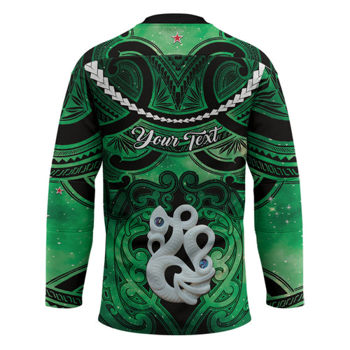 Personalised Maori Matariki Manaia Kakariki Hockey Jersey Maori Kowhaiwhai Pattern Galaxy
