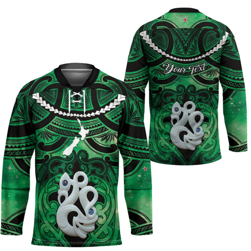 Personalised Maori Matariki Manaia Kakariki Hockey Jersey Maori Kowhaiwhai Pattern Galaxy
