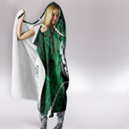Maori Matariki Manaia Kakariki Hooded Blanket Maori Kowhaiwhai Pattern Galaxy