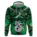 Personalised Maori Matariki Manaia Kakariki Hoodie Maori Kowhaiwhai Pattern Galaxy