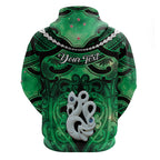 Personalised Maori Matariki Manaia Kakariki Hoodie Maori Kowhaiwhai Pattern Galaxy