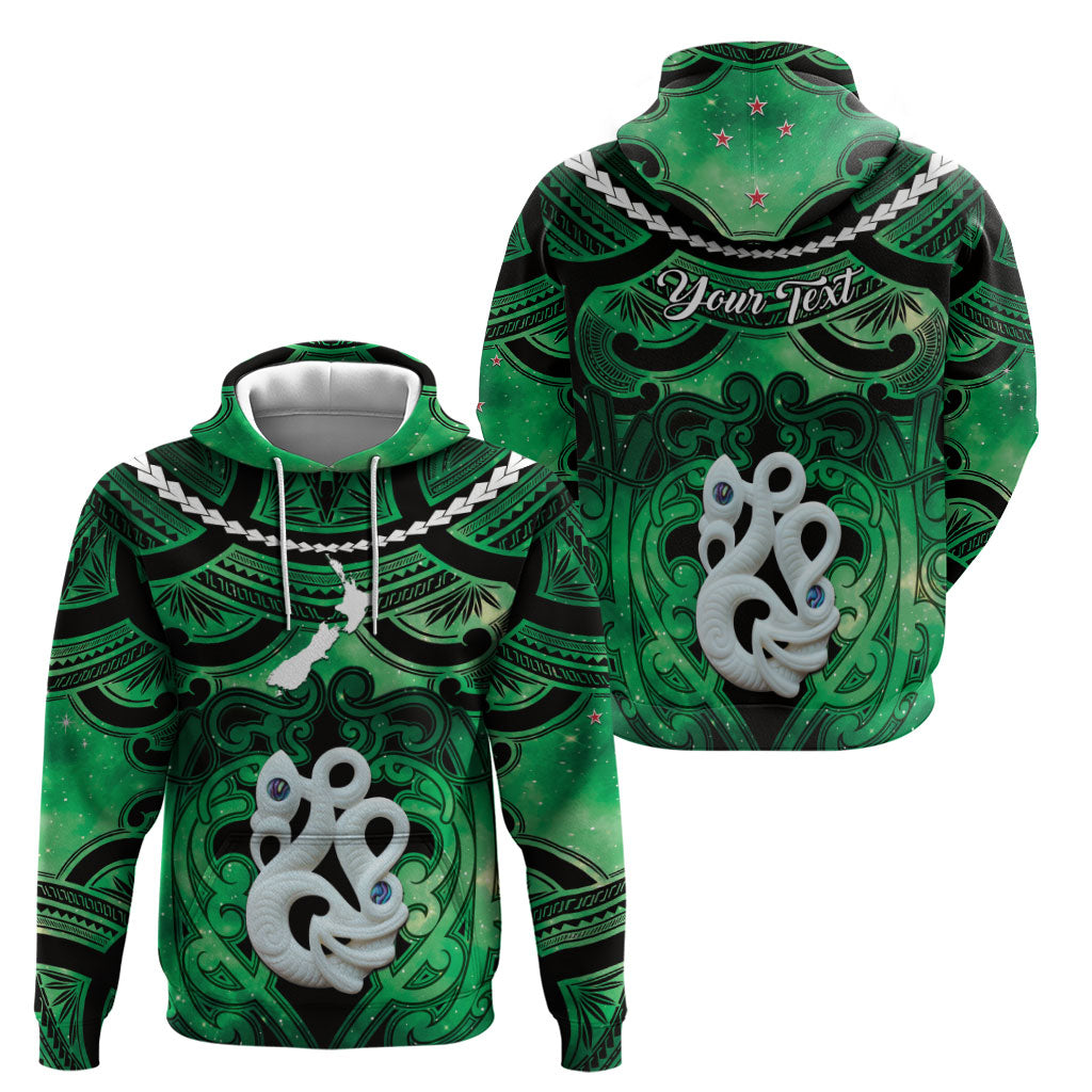 Personalised Maori Matariki Manaia Kakariki Hoodie Maori Kowhaiwhai Pattern Galaxy