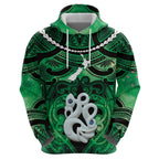 Personalised Maori Matariki Manaia Kakariki Hoodie Maori Kowhaiwhai Pattern Galaxy