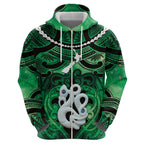 Personalised Maori Matariki Manaia Kakariki Hoodie Maori Kowhaiwhai Pattern Galaxy