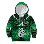 Personalised Maori Matariki Manaia Kakariki Kid Hoodie Maori Kowhaiwhai Pattern Galaxy