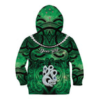 Personalised Maori Matariki Manaia Kakariki Kid Hoodie Maori Kowhaiwhai Pattern Galaxy