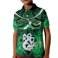 Personalised Maori Matariki Manaia Kakariki Kid Polo Shirt Maori Kowhaiwhai Pattern Galaxy