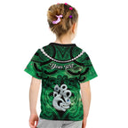 Personalised Maori Matariki Manaia Kakariki Kid T Shirt Maori Kowhaiwhai Pattern Galaxy