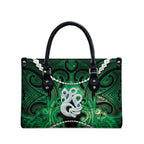 Maori Matariki Manaia Kakariki Leather Bag Maori Kowhaiwhai Pattern Galaxy