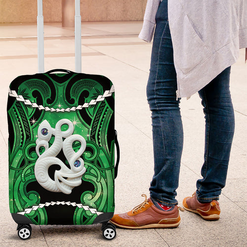 Maori Matariki Manaia Kakariki Luggage Cover Maori Kowhaiwhai Pattern Galaxy