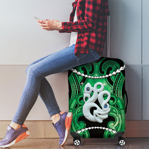Maori Matariki Manaia Kakariki Luggage Cover Maori Kowhaiwhai Pattern Galaxy