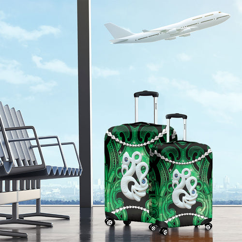 Maori Matariki Manaia Kakariki Luggage Cover Maori Kowhaiwhai Pattern Galaxy