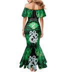 Personalised Maori Matariki Manaia Kakariki Mermaid Dress Maori Kowhaiwhai Pattern Galaxy