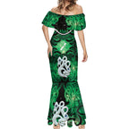 Personalised Maori Matariki Manaia Kakariki Mermaid Dress Maori Kowhaiwhai Pattern Galaxy