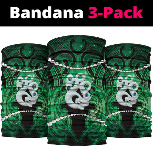Maori Matariki Manaia Kakariki Neck Gaiter Maori Kowhaiwhai Pattern Galaxy
