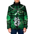 Personalised Maori Matariki Manaia Kakariki Padded Jacket Maori Kowhaiwhai Pattern Galaxy