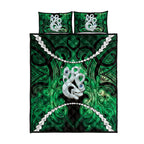 Maori Matariki Manaia Kakariki Quilt Bed Set Maori Kowhaiwhai Pattern Galaxy