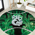 Maori Matariki Manaia Kakariki Round Carpet Maori Kowhaiwhai Pattern Galaxy