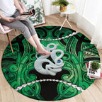 Maori Matariki Manaia Kakariki Round Carpet Maori Kowhaiwhai Pattern Galaxy