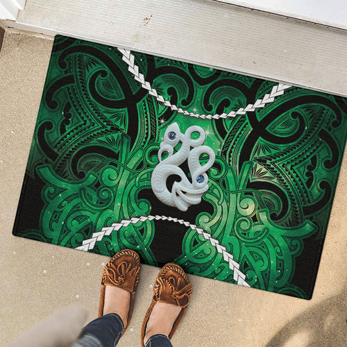 Maori Matariki Manaia Kakariki Rubber Doormat Maori Kowhaiwhai Pattern Galaxy