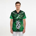 Personalised Maori Matariki Manaia Kakariki Scrub Top Maori Kowhaiwhai Pattern Galaxy