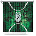 Maori Matariki Manaia Kakariki Shower Curtain Maori Kowhaiwhai Pattern Galaxy