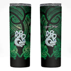 Personalised Maori Matariki Manaia Kakariki Skinny Tumbler Maori Kowhaiwhai Pattern Galaxy
