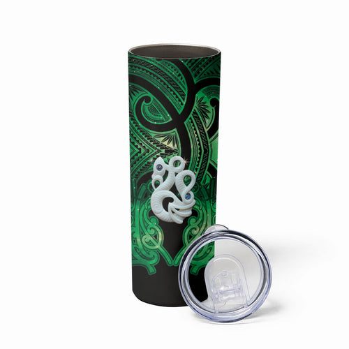Personalised Maori Matariki Manaia Kakariki Skinny Tumbler Maori Kowhaiwhai Pattern Galaxy