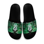 Maori Matariki Manaia Kakariki Slide Sandals Maori Kowhaiwhai Pattern Galaxy