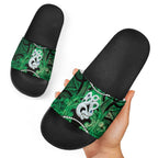 Maori Matariki Manaia Kakariki Slide Sandals Maori Kowhaiwhai Pattern Galaxy