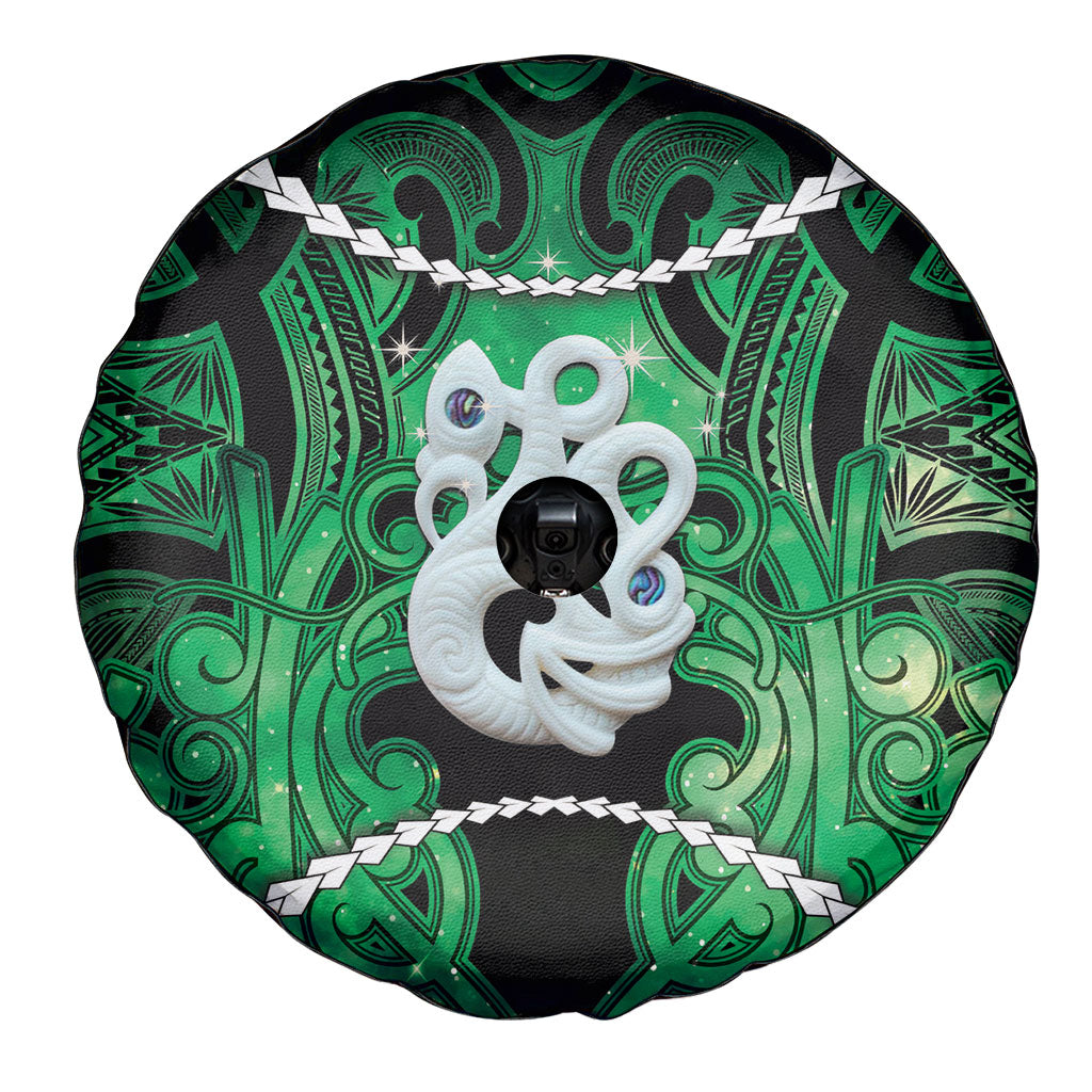 Maori Matariki Manaia Kakariki Spare Tire Cover Maori Kowhaiwhai Pattern Galaxy