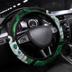 Maori Matariki Manaia Kakariki Steering Wheel Cover Maori Kowhaiwhai Pattern Galaxy
