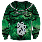 Personalised Maori Matariki Manaia Kakariki Sweatshirt Maori Kowhaiwhai Pattern Galaxy