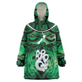 Personalised Maori Matariki Manaia Kakariki Wearable Blanket Hoodie Maori Kowhaiwhai Pattern Galaxy