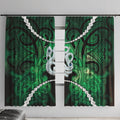 Maori Matariki Manaia Kakariki Window Curtain Maori Kowhaiwhai Pattern Galaxy