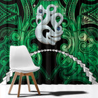 Maori Matariki Manaia Kakariki Window Curtain Maori Kowhaiwhai Pattern Galaxy