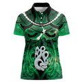 Personalised Maori Matariki Manaia Kakariki Women Polo Shirt Maori Kowhaiwhai Pattern Galaxy