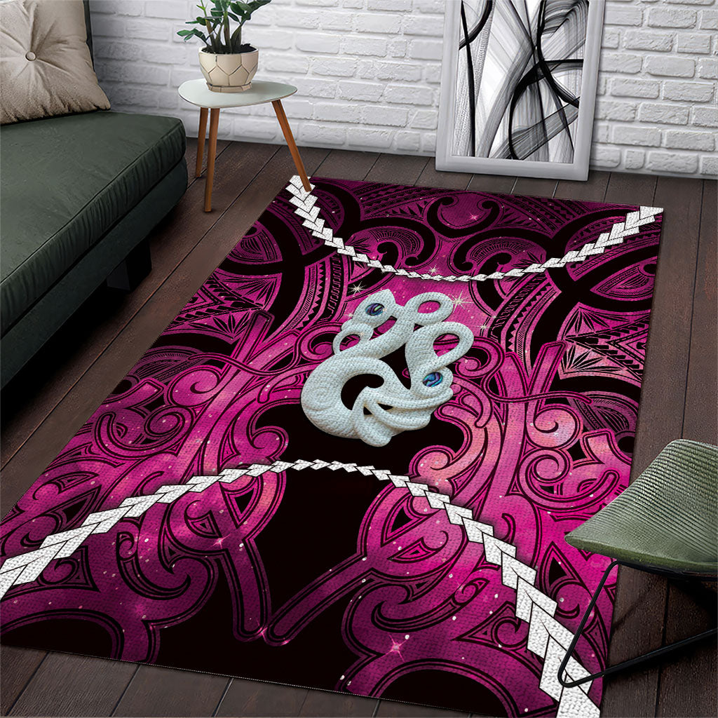 Maori Matariki Manaia Mawhero Area Rug Maori Kowhaiwhai Pattern Galaxy