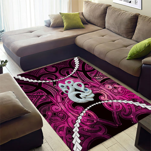 Maori Matariki Manaia Mawhero Area Rug Maori Kowhaiwhai Pattern Galaxy