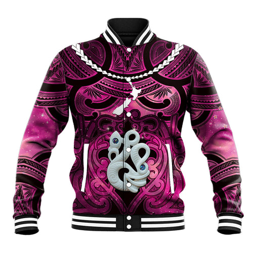 Personalised Maori Matariki Manaia Mawhero Baseball Jacket Maori Kowhaiwhai Pattern Galaxy