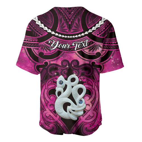 Personalised Maori Matariki Manaia Mawhero Baseball Jersey Maori Kowhaiwhai Pattern Galaxy